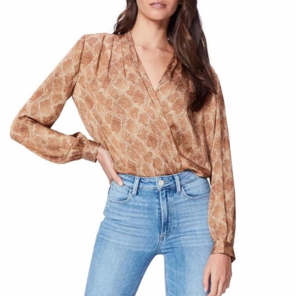 Paige Sevilla Snakeskin Wrap Bodysuit L